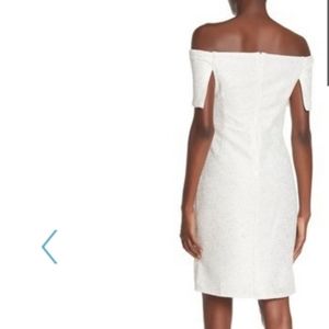 Marina Off-the-shoulder Metallic Dress